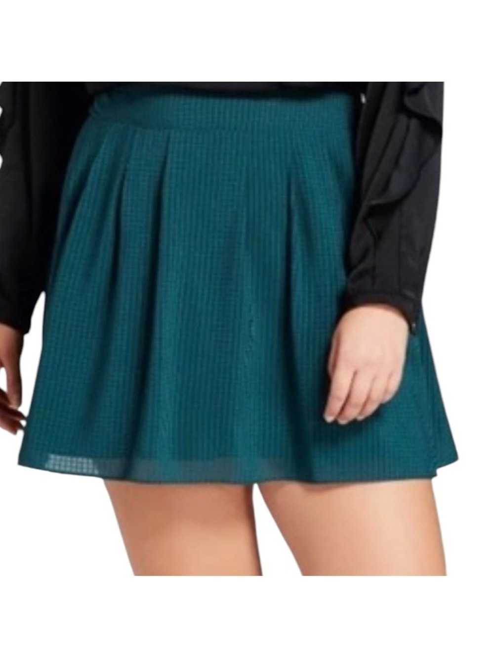 A New Day Womens Dark Teal Gingham Pleated Smocked Mini Skirt XXS Forest Green